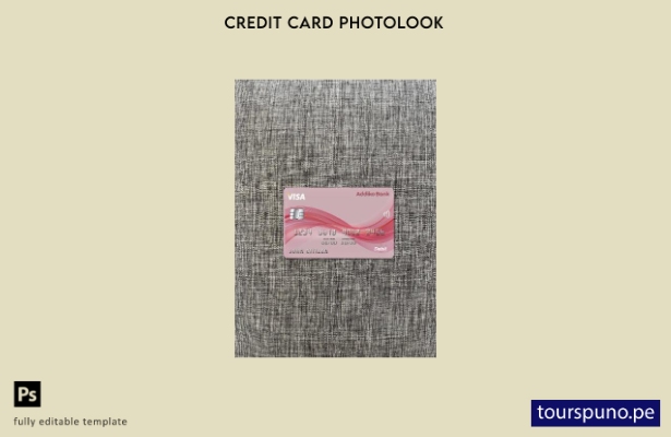 listo para imprimir plantilla frontal de aspecto fotográfico de tarjeta visa  18